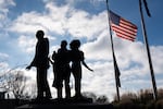 The Martin Luther King Jr. Boulevard statue in front of the Convention Center in  Portland, Oregon on Thursday, Jan.15, 2026.