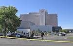Police respond to a shooting outside the Grand Sierra Resort in Reno, Nev., on July 28, 2025.