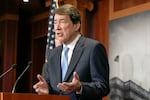 Republican Sen. Bill Hagerty of Tennessee speaks about the Senate version of the Equal Representation Act during a January press conference in Washington, D.C. The bill is one of at least a dozen GOP proposals to exclude some or all non-U.S. citizens from a special census count that the 14th Amendment says must include the "whole number of persons in each state."