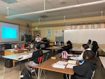 Julia Toscano teaches incoming freshmen during Ninth Grade Counts, a monthlong bridge program to prepare students for the transition to high school.