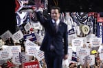 Then-congressman Matt Gaetz, R-Fla., walks off stage after speaking during the Republican National Convention in July.