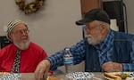 Ben Trill, right, at a gathering of older adults in Douglas County. Trill says he looks forward to the gatherings every week.