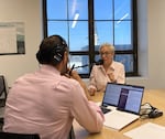 Oregon Gov. Tina Kotek spoke with "Think Out Loud" host Dave Miller on Wednesday, Aug. 7, in Salem, Oregon.