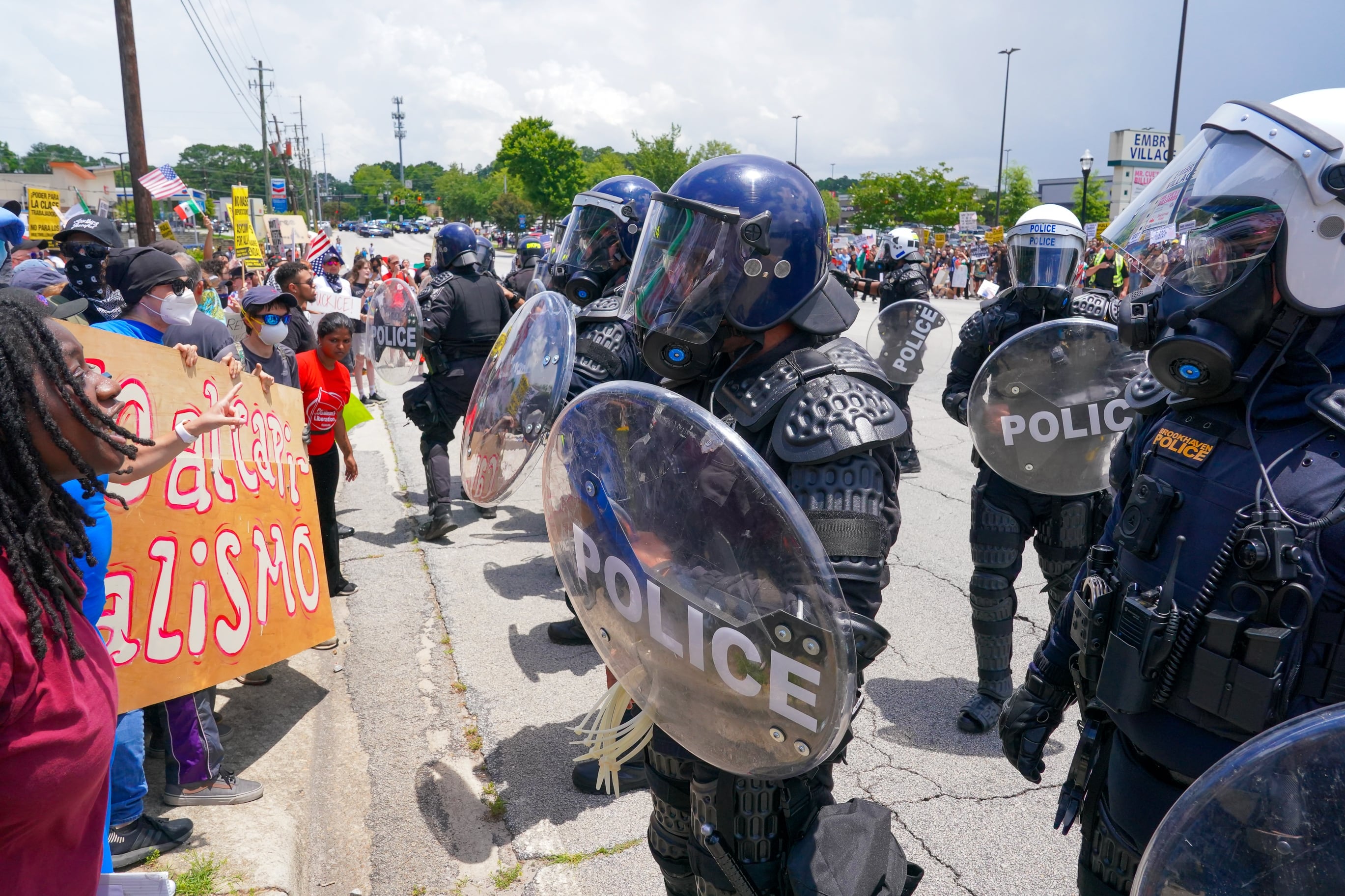 Atlanta: Police deployed tear gas on protesters on Chamblee Tucker Road in Embry Hills on Saturday afternoon after some attempted to get onto the ramp to I-285.