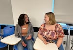 MIT seniors Mikayla Britsch and Nicole Harris remember how hard it was to make friends while attending virtual classes as freshmen during the Covid-19 pandemic lockdowns.