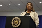 New York Attorney General Letitia James speaks during a press conference on January 8, 2025 in New York City.