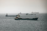 Oil tankers and other ships sit anchored off Muscat, Oman on June 22, 2026. Iran has largely shut down the Strait of Hormuz during the current war with the U.S.