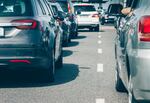 Cars waiting in traffic jam