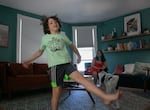 Javi (left) pulls off some dance moves for the camera in Southeast Portland on Aug. 16, 2023. Javi is currently on summer vacation and will be entering fourth grade this upcoming fall.