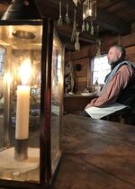 NPS Ranger Scott Irvine portrays the life of a Hudson's Bay Company steward in the kitchen of the Chief Factor's House at Fort Vancouver.