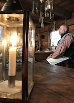 NPS Ranger Scott Irvine portrays the life of a Hudson's Bay Company steward in the kitchen of the Chief Factor's House at Fort Vancouver.