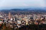 View of Portland from the Pittock Mansion, Portland, Oregon.