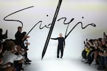 Giorgio Armani on the runway during the Milan Fashion Week in June 2023.
