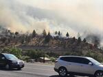 The Mecca fire burning near Highway 26.