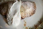 Ned Ludd's Riesling Raisin And Apple Hand Pies With Brown Sugar-Sour Cream Sauce.