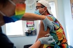 New London resident Christopher Marsala receives a monkeypox vaccine at Fair Haven Community Health Care in New Haven, Conn. Marsala was one of the first people to sign up to get vaccinated. Full story here.