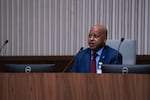 FILE - Sen. Kayse Jama (D-Portland) speaks to the press during a legislative preview on Wednesday, Jan. 28, 2026 in Salem, Ore.
