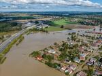 A drone image showing the floods in the Ostrava-Koblov district, Czech Republic, on Sunday.