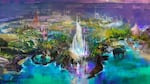 The Walt Disney Company announced on Wednesday that the seventh Disney theme park will be in Abu Dhabi. This rendering shows the plans.