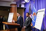 Acting U.S. Attorney General Todd Blanche speaks alongside Federal Bureau of Investigation Director Kash Patel a news conference last month to announce charges against to the Southern Poverty Law Center. They allege the group funneled over $3 million into the pockets of white supremacist and extremists groups.
