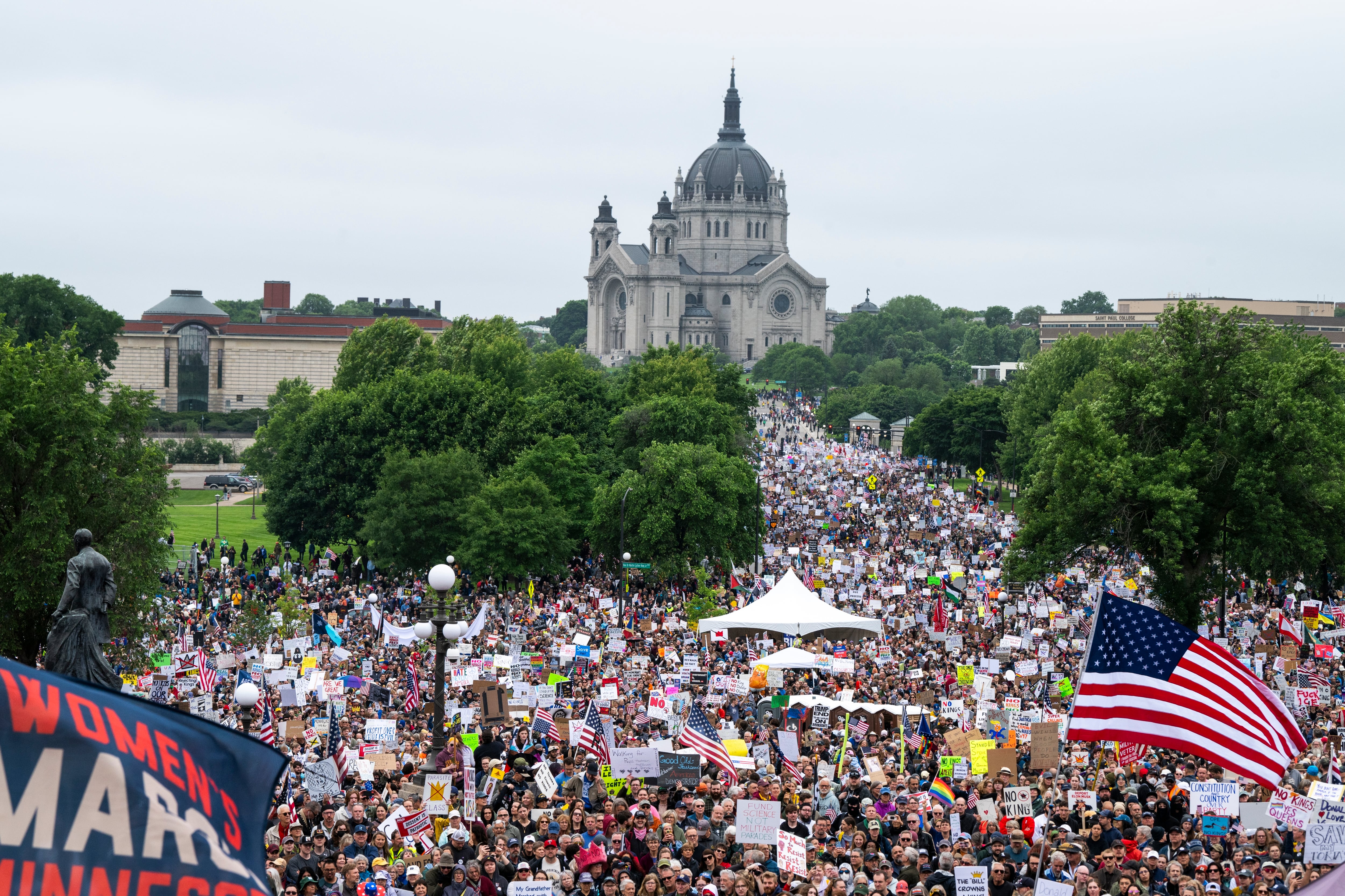 St. Paul: Demonstrators rally outside the Minnesota State Capitol building.
