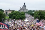 St. Paul: Demonstrators rally outside the Minnesota State Capitol building.