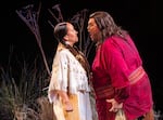 In this provided photo, singers perform in a scene from a new opera about the life of Sacajawea. Toussaint Charbonneau, played by Richard Zeller, abuses Sacajawea, played by Marion Newman.