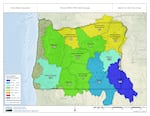 Oregon snow water equivalent levels, which compares how this year's snowpack stacks up against the last 30 years.