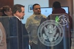 Kilmar Abrego Garcia arrives at the United States District Court District of Maryland, Monday, Dec. 22, 2025, in Greenbelt, Md.