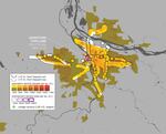 The density of Portland's mass transit system, from the book "Trains, Buses, People: An Opinionated Atlas of US Mass Transit."