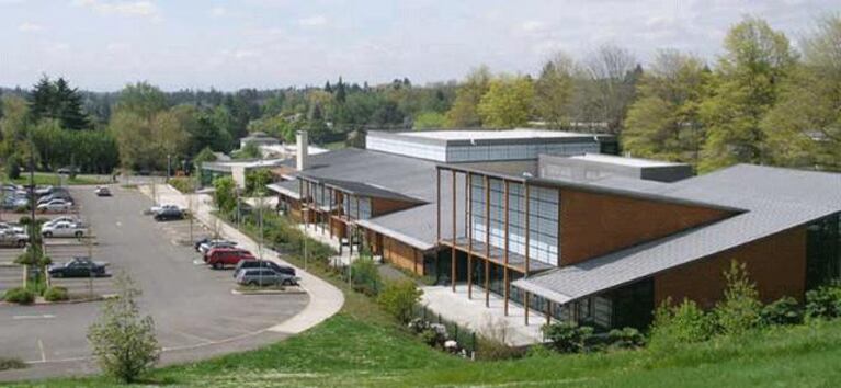 Portland's Southwest Community Center is one public building that has been fitted with solar panels with funding from the city's Solar Forward program.