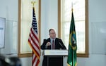 FILE - Washington state Superintendent of Public Instruction Chris Reykdal delivers his annual "State of Education" address Jan. 8, 2026, in Olympia.