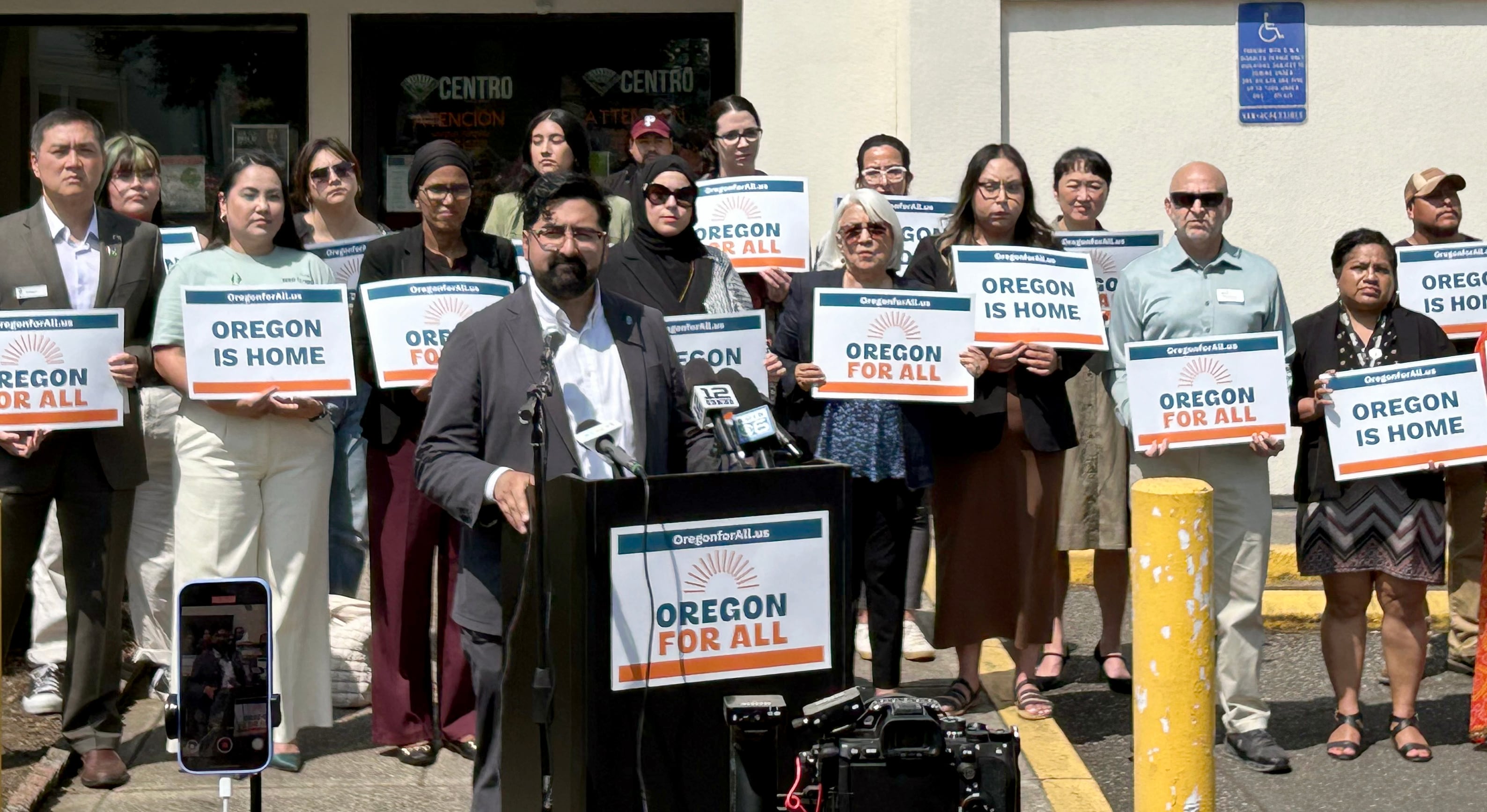 Juan Carlos Gonzalez, Angeles Godinez, Yi-Kang Hu, and Nafisa Fai were among the elected officials who represent Washington County who pushed back Monday against federal immigration enforcement.