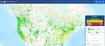 Wildfire and smoke maps like this one on the federal government's fire.airnow.gov were developed in part from research funded by the U.S. Forest Service