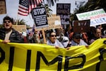 San Francisco: Thousands of protesters march down Dolores Street.