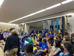 The board room at the Portland Public Schools district office was packed with students, families, and teachers for the budget vote Tuesday, May 24, 2022.