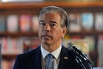 California Attorney General Rob Bonta discusses the California Department of Justice's efforts to protect rights of the state's immigrant communities at a news conference at the San Francisco Public Library's Bernal Heights branch in San Francisco, Wednesday, Dec. 4, 2024.