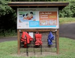 Life jacket loaner station, Dabney Park, Corbett, May 16, 2025.