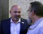 Deschutes County Sheriff candidate Kent Vander Kamp celebrates with supporters at a party in Bend on election night, Nov. 5, 2024.