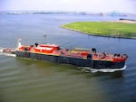An oil barge. A new report by the non-partisan Congressional Research Service concludes that a shift in transport of oil to barges and ships raises many safety concerns.