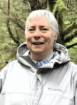 Beverly Stein, who enjoys hiking the woods above Cape Meares and is excited that the community might be surrounded by protected land on Nov. 13, 2024.