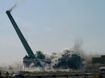 The towering smokestack at Portland General Electric’s shuttered coal-fired power plant near Boardman has fallen, heralding the end of the era of coal-fired power generation in Oregon, Sept. 15, 2022.