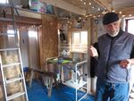 Michael Kuhn is putting power, water and a sleeping platform in his garden shed so it can be used as shelter after an emergency.