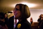 Oregon Gov. Kate Brown waits to enter the House chamber for her inaugural address on Monday, Jan. 14, 2019 at the Oregon Capitol in Salem, Ore.