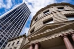 Portland City Hall in downtown in Portland, Ore., on July 9, 2026.