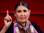 Sacheen Littlefeather on stage at AMPAS Presents An Evening with Sacheen Littlefeather at Academy Museum of Motion Pictures on Sept. 17, 2022 in Los Angeles.
