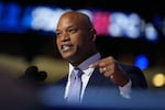 Maryland Gov. Wes Moore speaks during the Democratic National Convention in Chicago last August. As governor, Moore has made policies aimed at improving the lives of young men a priority.