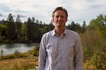 Jason Kropf near the Deschutes River in Bend's Old Mill District, Oct. 14, 2020. 