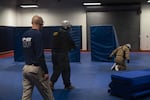Trainees go through live fire scenarios at the Department of Public Safety Standards and Training's (DPSST) basic police course on Sept. 14, 2018, in Salem, Oregon. The basic police course is mandatory for all police officers in the state of Oregon.