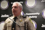 Deschutes County Sheriff Shane Nelson speaks at a press conference Dec. 7, 2018. 